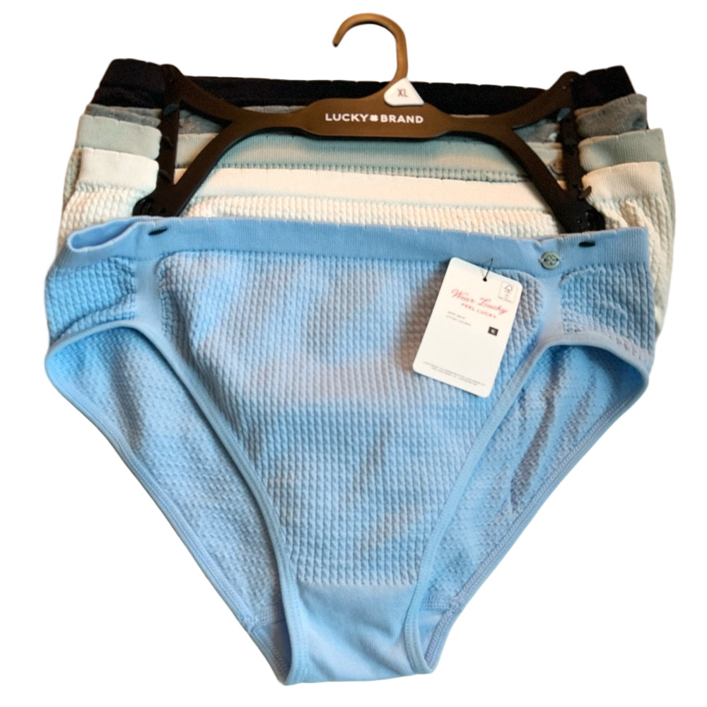 Lucky Brand Woman’s 5 Pack Underwear Blue Grey Green Black Whitish Size XL NWT